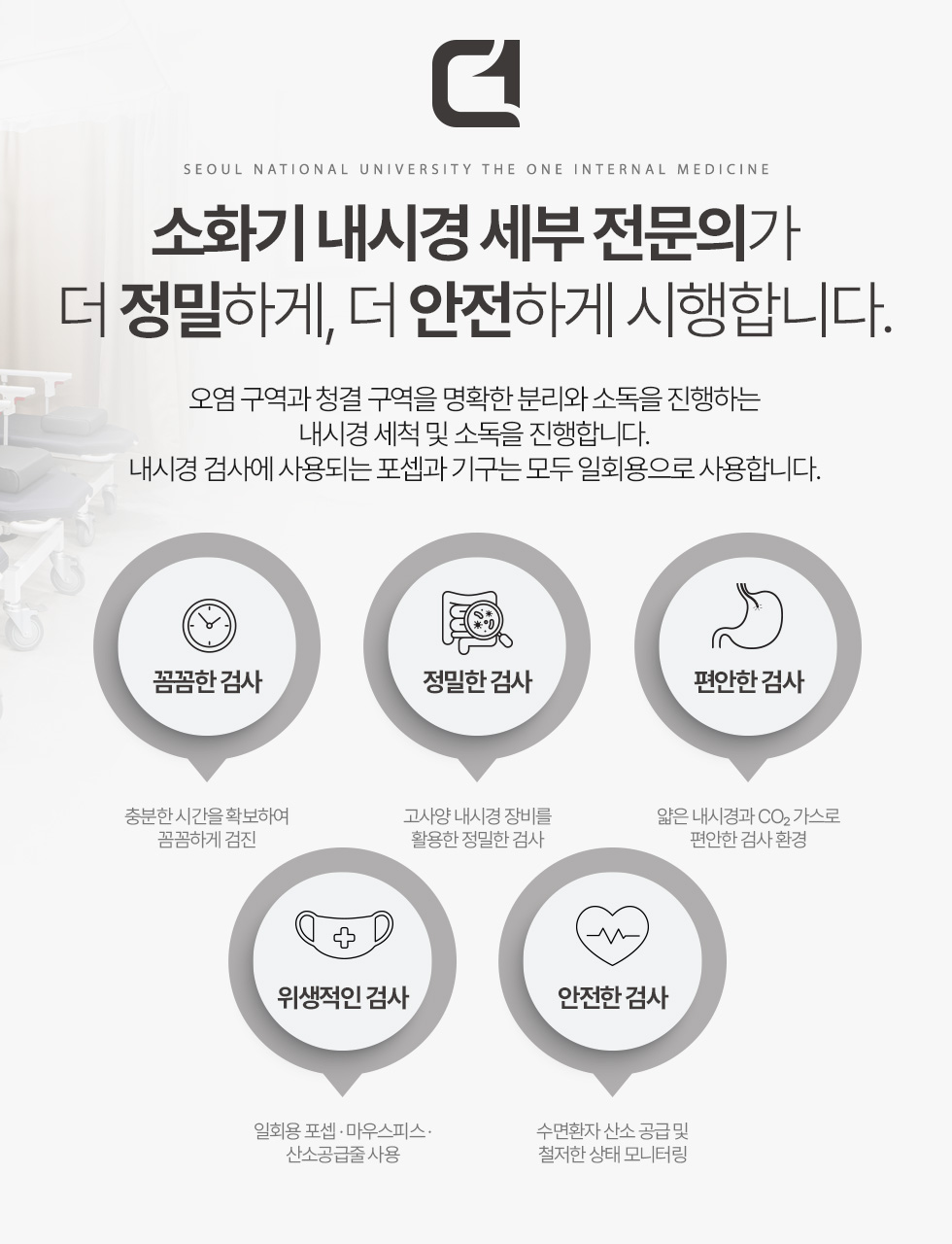 소화기내시경 전문의 검사, 고해상도 장비·이산화탄소 사용·기구 위생관리 안내